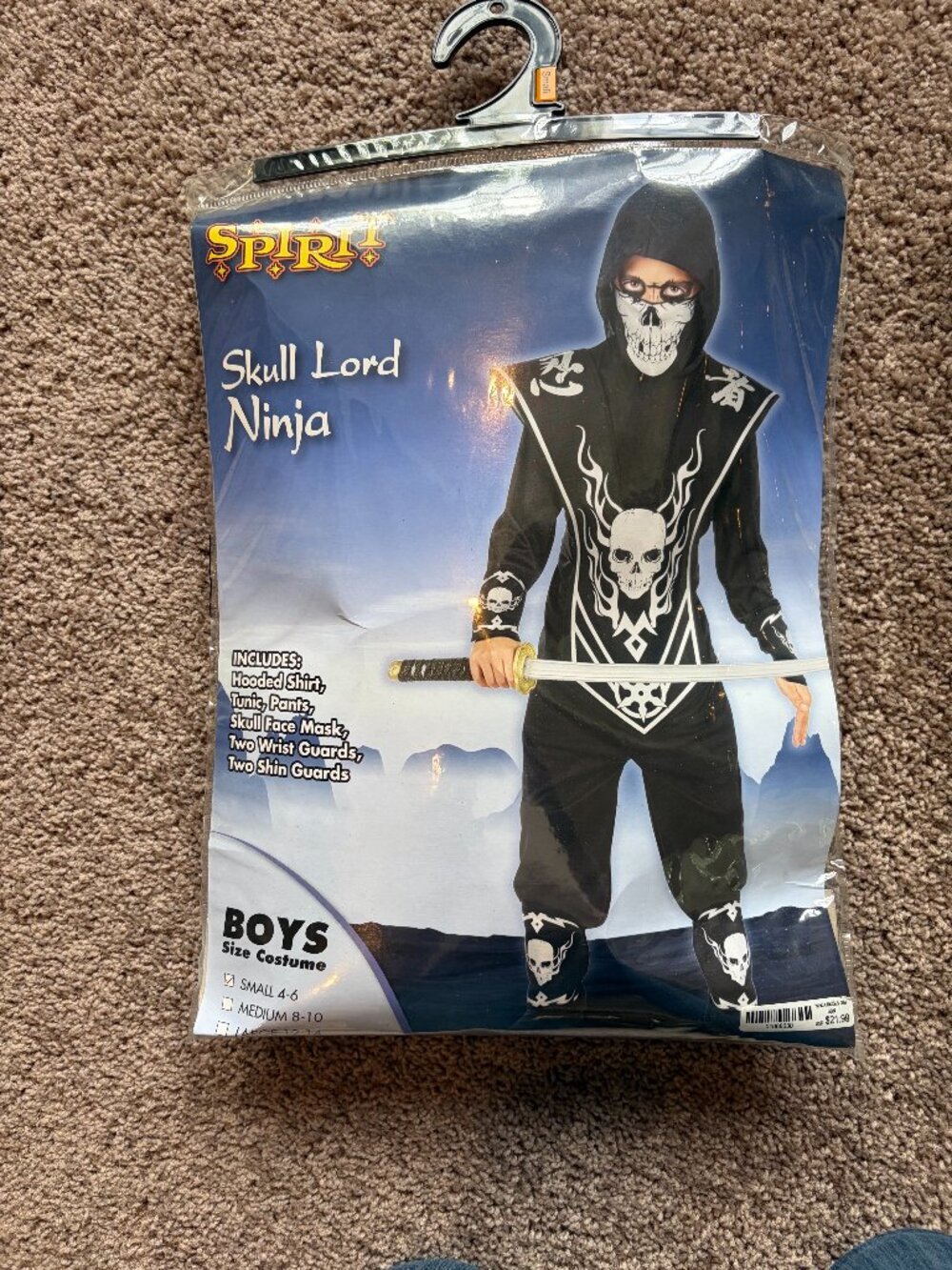 Skull Lord Ninja Costume (Halloween) S (4-6)